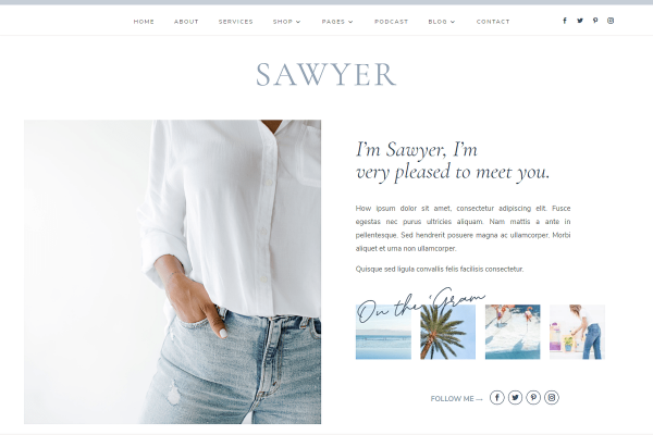 Sawyer Divi Coaching Child Theme